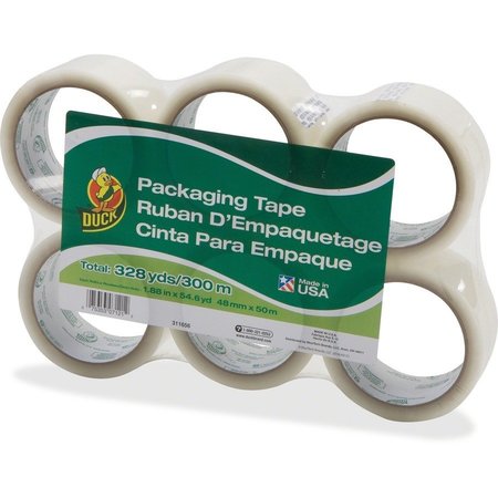 DUCK BRAND Commercial Packing Tape, 1.9mil, 1.88"x55Yd, 6RL/PK, Clear 6PK DUC240053